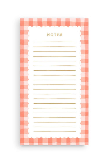 Pink Gingham Notepad